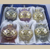 2.16" Blown Glass Egyptian Christmas Ornaments - Set of 6 Ornaments